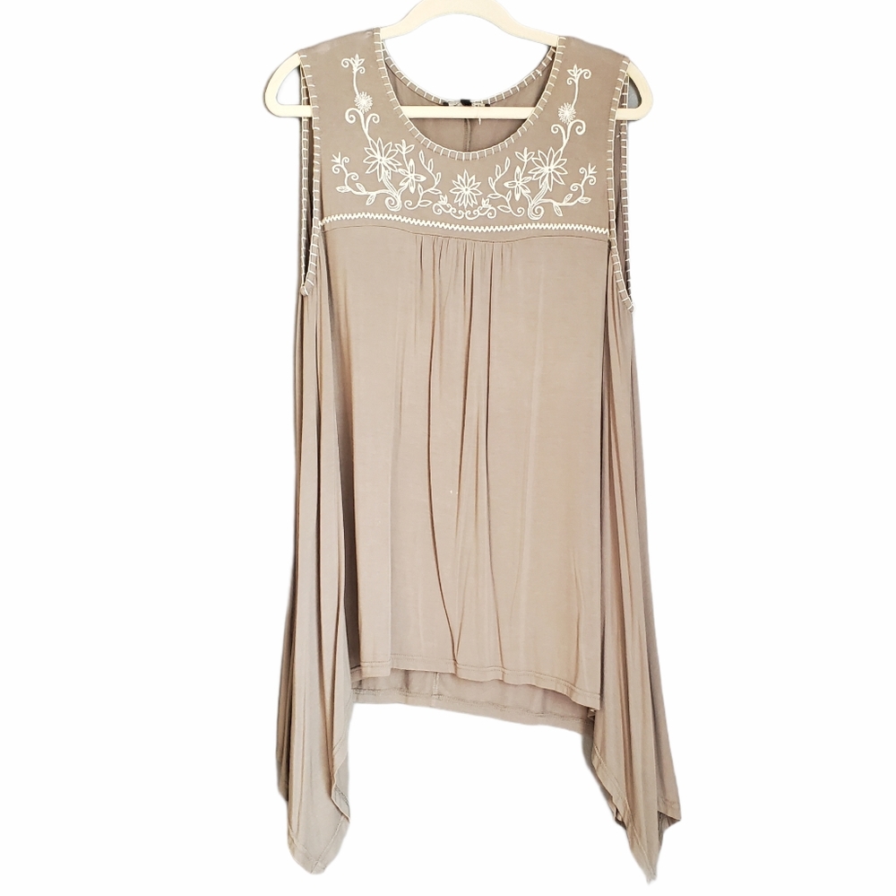 POL Green Boho Tank Top